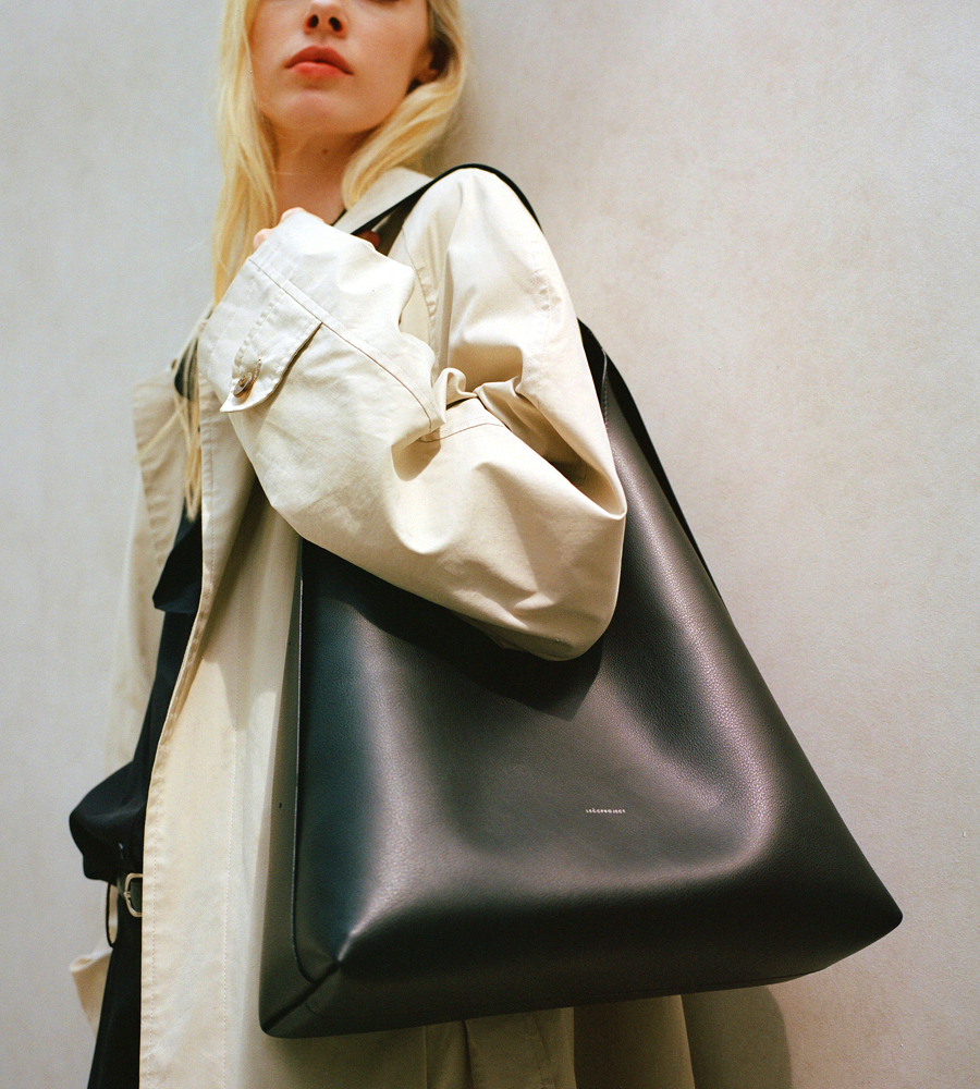 [OUT OF STOCK]  LOG  BIG HOBO BAG - Artificial Leather_BLACK